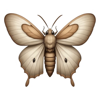 White and brownish-grey dusty moth sticker