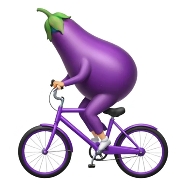 Eggplant riding a bicycle  sticker