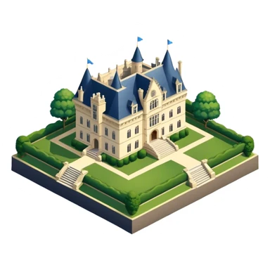 Oheka castle, isometric exterior  sticker