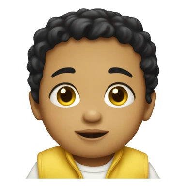 A  black-haired,  yellow-skinned  baby  boy. sticker