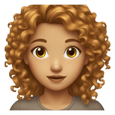 A girl with long brown curly hair ans hazel eyes sticker