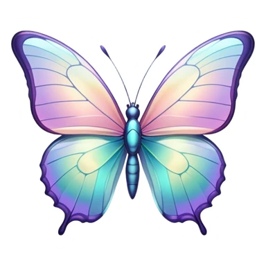 Pastel iridescent glass butterfly sticker