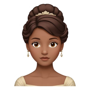 Cinematic Emma Darcyn Realistic Portrait, depicted with lifelike skin texture, subtle rosy undertones, and soft natural lighting that enhances the gentle contours of her face. Her intricately detailed brown hair is elegantly styled in an updo, sticker