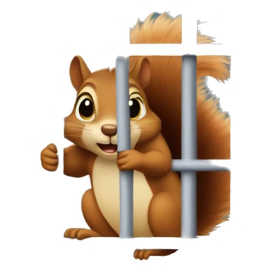 squirrel in a cage sticker