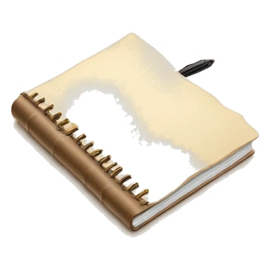 beautiful beige diary with pen sticker