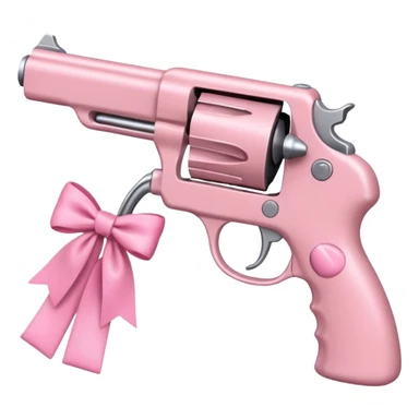 pink gun with pink bow on it  sticker