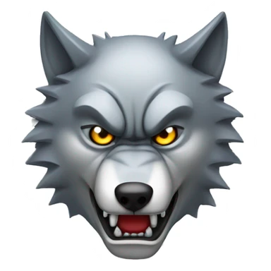 Angry robotic wolf head sticker