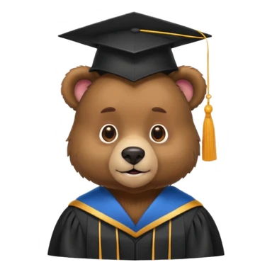 Graduating bear sticker