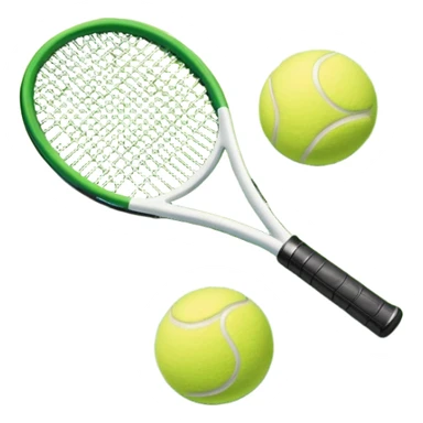 A tennis racket and ball placed on the grass court, with the lines of the court clearly visible in the background. The scene captures the essence of the sport, highlighting the equipment and the vibrant, open atmosphere of a tennis match sticker