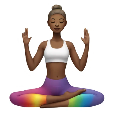 Yoga woman with rainbow  sticker