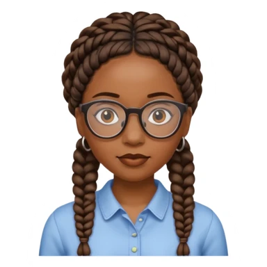 a black woman with glasses and braids sticker