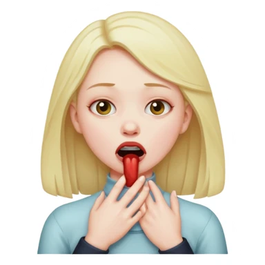 Girl choking herself sticker