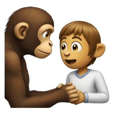monkey talk with a human sticker