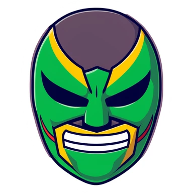 sinister luchador mask with evil expression sticker