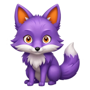 Purple colored fox sticker