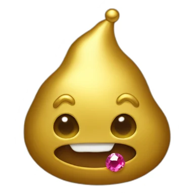 Gold poo with gems sticker