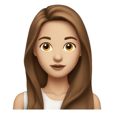 A model with long brown hair, white skin and brown eyes sticker