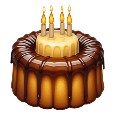 Cinematic rich cannelé, dark caramelized crust with a soft, custard-like interior, glossy finish, warm golden hues, elegant and indulgent. sticker