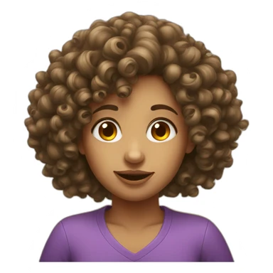 Curly hair girl with big nose sticker