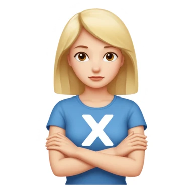 Woman Gesturing No, A woman with arms crossed forming an 'X' sticker