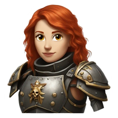 redhead girl in warhammer sister of battle armor sticker