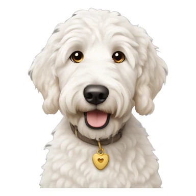 White Golden doodle with brown ears sticker