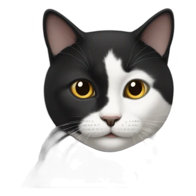 charla the black (more) and white cat face only sticker