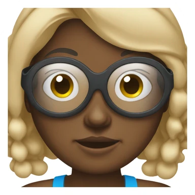 Black girl wearing googles swimming sticker