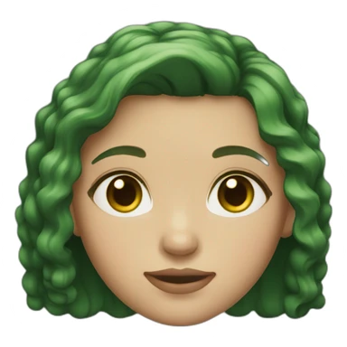 girl with light skin and short dark red hair and green eyes  sticker