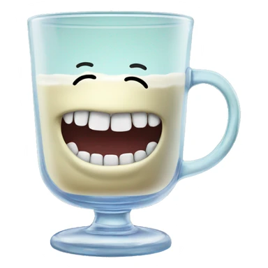 dentures in glass cup sticker