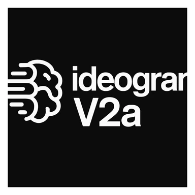 recreate this logo with text of "ideogram V2a" sticker