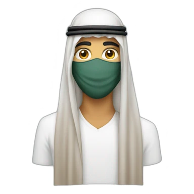 A arab with a mask sticker