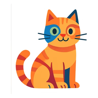 cat vibrant toon style sticker