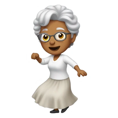 Gray hair on grandma dancing  sticker