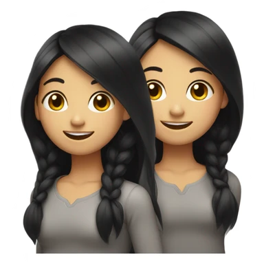 smiling girl with black hair sticker