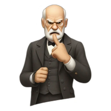 Angry thumb down Sigmund Freud sticker