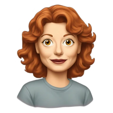 younger susan sarandon cartoon wearing tee  sticker