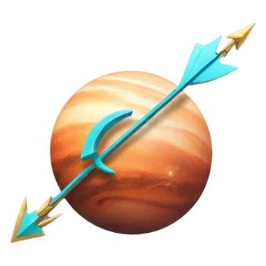 planet pierced by an arrow sticker