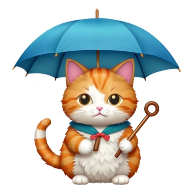 cat holding an umbrella made of sushi sticker