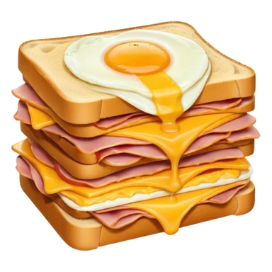 ham egg and cheese sandwich with the egg on the inside sticker