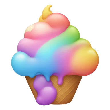 ice cream in rainbow colors sticker
