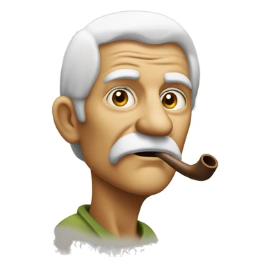 Old man thinking with pipe in mouth sticker