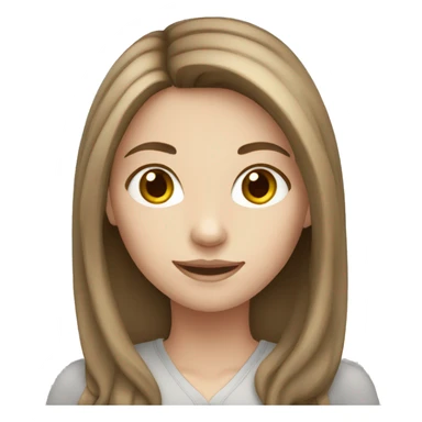 white skinned girl with brown hair working sticker