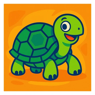 turtle in vibrant toon style sticker