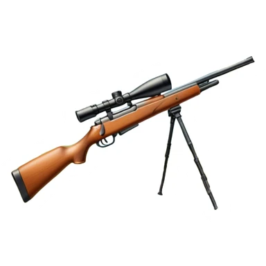 Icon for Hunting Tourism: hunting rifle, surrounded by nature elements like trees, mountains, and wildlife tracks. The icon should represent the adventure and exploration of hunting tourism. Transparent background. sticker