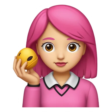 chica rosa pensando sticker