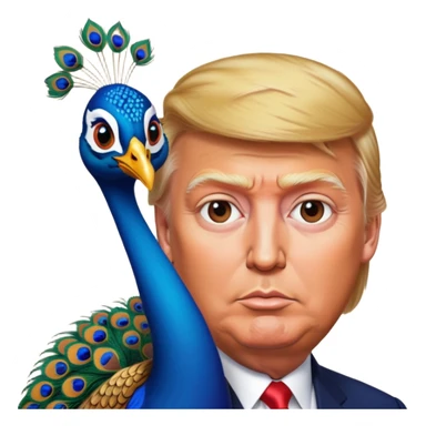 Naked Trump with a Peacock Russia  sticker