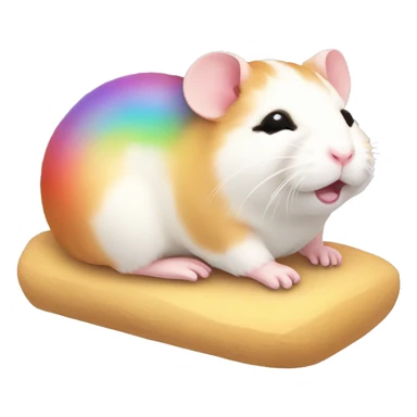 small sleep hamster rainbow body sticker