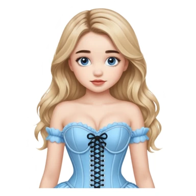 sabrina carpenter's 2025 grammy baby blue corset sticker