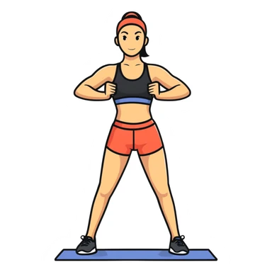athletic woman exercising in standing position sticker